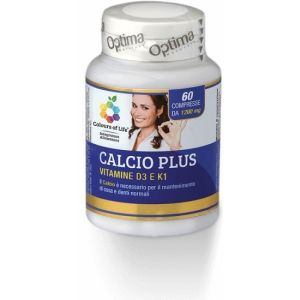 Calcio Plus Con Vitamine D3 E K1 Colours Of Life Optima Naturals 60 Compresse