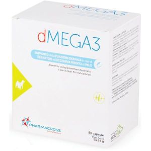 Dmega3 Omega da Olio di Pesce Mangime Complementare Cani 80 Perle