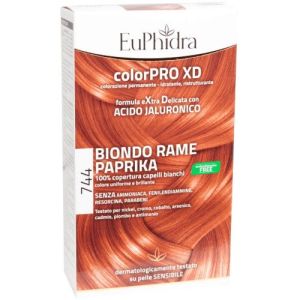 Euphidra Colorpro Gel Colorante Capelli Xd 744 Paprika 50ml In Flacone + Attivante + Balsamo + Guanti