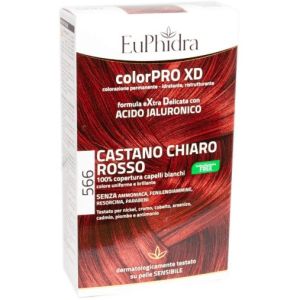 Euphidra Colorpro Gel Colorante Capelli Xd 566 Castano Chiaro Rosso 50ml + Attivante + Balsamo + Guanti