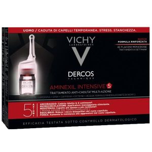 Vichy Dercos Aminexil Intensive 5 - Trattamento Anti-caduta per Uomo 42 Fiale 42 X 6ml