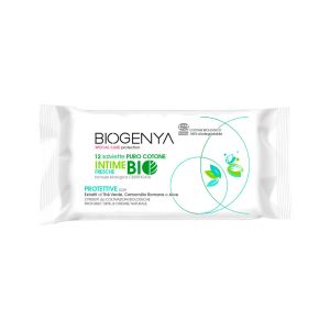Biogenya Salviettine Intime di Cotone Bio Fresche 12 Pezzi