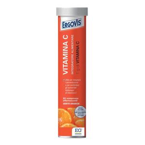 Ergovis Vitamina C Integratore 1000mg di Vitamina C 20 Compresse Effervescenti