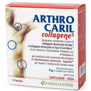 Farmaderbe Arthrocaril Collagene Integratore Alimentare Senza Glutine 14 Bustine
