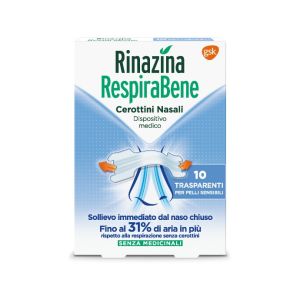 Rinazina RespiraBene Cerottini Nasali Trasparenti 10 Pezi