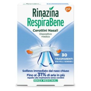 Rinazina Respirabene Cerotti Nasali Trasparenti Carton 30 Pezzi