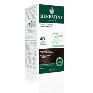 Herbatint Tintura per Capelli Gel Permanente 4d Castano Dorato 3 Dosi 300ml