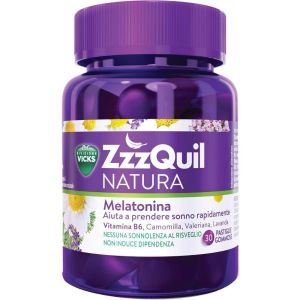 Zzzquil Natura per Dormire 30 Pastiglie Gommose A Base di Melatonina i Camomilla Valeriana Lavanda
