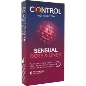 Control 2in1 Sensual Dots&lines Profilattici 6 Pezzi