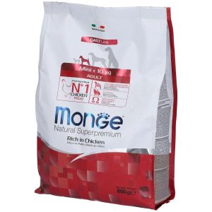 Monge Natural Superpremium Mini Senior Ricco In Pollo Cibo Secco Cani Adulti Taglia Mini Sacco 800g