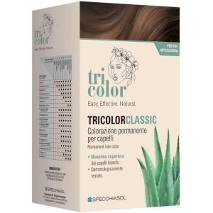Specchiasol Tricolor Classic Colorazione Permanente 3 Castano Scuro 2 Tubi 50ml + 2 Shaker 50ml + 4 Bustine 8ml