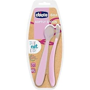 Chicco Cucchiaio In Silicone Doppio Rosa 6m+