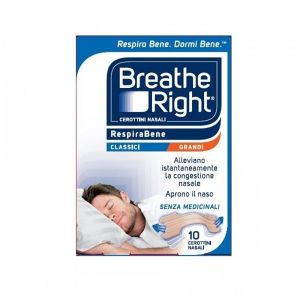 Breath Right RespiraBene Cerottini Nasali Classici Grandi 10 Pezzi