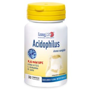 Longlife Acidophilus Integratore Flora Intestinale 30 Tavolette Masticabili
