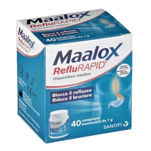 Maalox RefluRapid Heartburn Supplement 40 Chewable Tablets