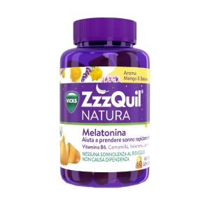 Vicks Zzzquil Natura gusto Mango e Banana Integratore di Melatonina 60 pastiglie