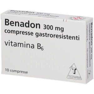 Benadon 300mg Piridossina Cloridrato Vitamina B6 10 Compresse