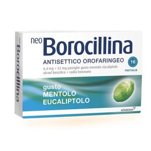 Neo Borocillina Antisettico Orofaringeo 6,4+52mg Gusto Mentolo Eucaliptolo 16 Pastiglie