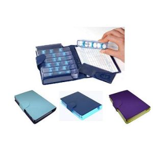 Portapillole Settimanale Medidos Elegant In Ecopelle 10,5x15