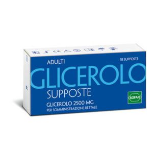 Glicerolo Sofar Adulti 2250mg Lassativo 18 Supposte