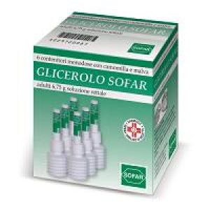 Glicerolo Sofar Adulti 6,75g Soluzione Rettale 6 Contenitori Monodose Con Camomilla e Malva