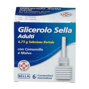 Glicerolo Sella Adulti 6,75g Soluzione Rettale, 12 Contenitori  i Camomilla e Malva Globuli Contenitore MONOdose