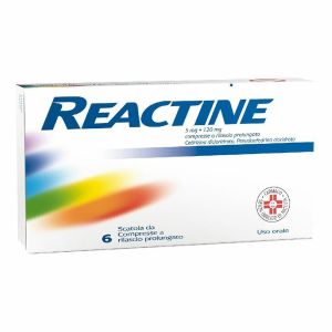 Reactine 5mg + 120mg Rilascio Prolungato Antistaminico 6 Compresse