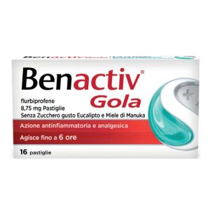 Benactiv Gola 16 Pastiglie 8,75mg Senza Zucchero Miele di Manuka e Eucalipto