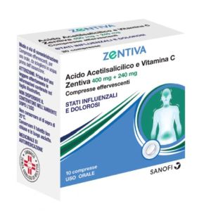 Acido Acetilsalicilico + Vitamina C Zentiva 400mg + 240mg 10 Compresse Effervescenti