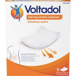 Voltadol Antinfiammatorio 140mg Diclofenac Dolori Muscolari Mal di Schiena 5 Cerotti Medicati