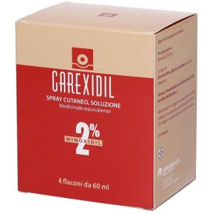 Carexidil 4 Flaconi Spray Soluzione Cutanea 60ml 2%