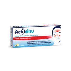 Actisinu 200mg Ibuprofene + 30mg Pseudoefedrina 12 Compresse Rivestite