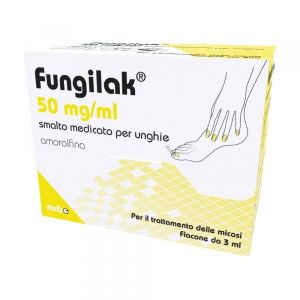 Fungilak Smalto Unghie 1 Flacone 3ml 50mg/ml + 10 Spatole Riutilizzabili + 1 Porta Spatola + 30 Salviettine Detergenti + 30 Limette