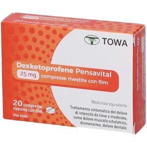 Dexketoprofene Pensavital 20 Compresse Rivestite 25mg