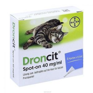 Droncit Spot-on Antiparassitario Per Gatti 4 Tubetti 20mg