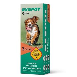 Exspot 715mg/ml Soluzione Spot-on per Cani 3 Pipette da 2ml