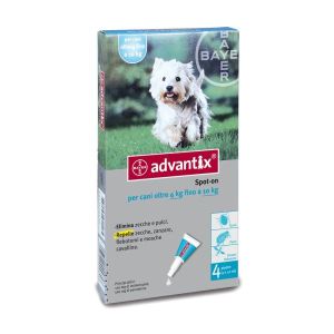 Advantix Spot On Soluzione 4 Pipette 1ml 100mg + 500mg Cani da 4 A 10Kg