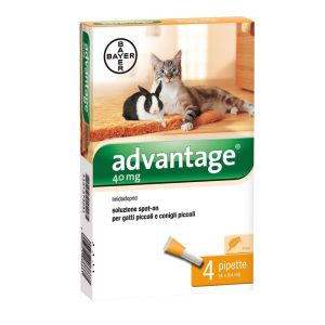 Advantage Spot On 4 Pipette 0,4ml Antiparassitario Gatti/conigli Piccoli