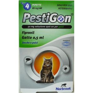 Pestigon Spot-on Soluzione 4 Pipette 0,5ml 50mg Gatti