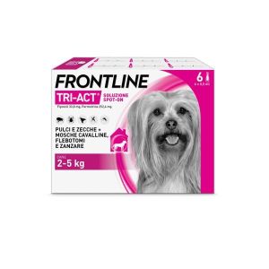 Frontline Tri-act X6 Pipette, Antiparassitario per Cani  2-5kg  Contro Parassiti e Insetti Volanti