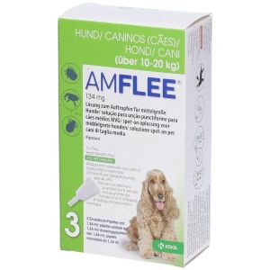 Amflee Spot-on Soluzione 3 Pipette 1,34ml 134mg Cani da 10 A 20Kg