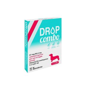 Drop Combo Spot-on Soluzione 3 Pipette 0,67ml 67mg + 60,3mg Cani di Taglia Piccola