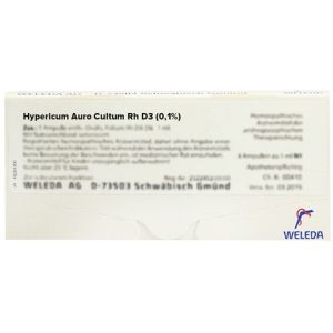 Weleda Hypericum Auro Cultum Rh D3 01% 8 Fiale Da 1ml L'una
