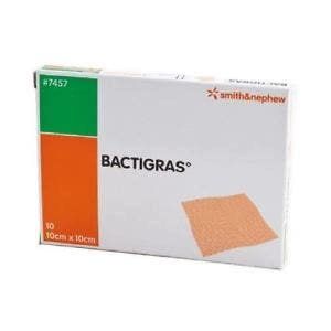 Bactigras Garza Medicata i Clorexidina Acetato 0,5% 10x10 Cm 10 Pezzi