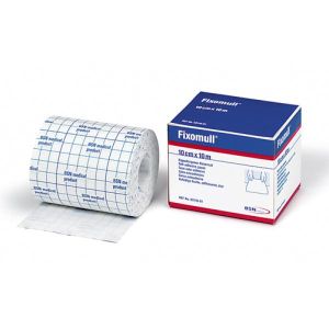 Fascia Autoadesiva Ipoallergenica Fissaggio Su Ampia Superficie Fixomull Supporto In Garza di Viscosa Colore Bianco Massa In Policarbonato Senza Resine e Gomme Naturali 10x1000cm