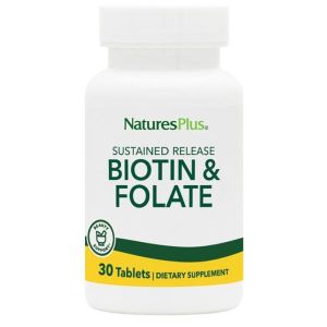 Nature's Plus Biotina e Acido Folico Integratore 30 Tavolette