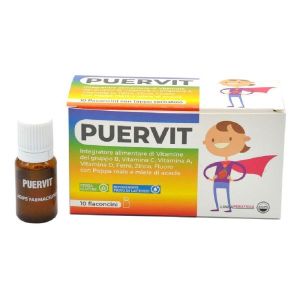 Puervit Integratore 10 Flaconcini da 10ml i Tappo Serbatoio