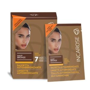 Incarose Maxi Bronze 7 Salviette Viso Autoabbronzanti Monouso