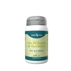 Erba Vita Olio di Fegato di Merluzzo Integratore Ossa 100 Perle