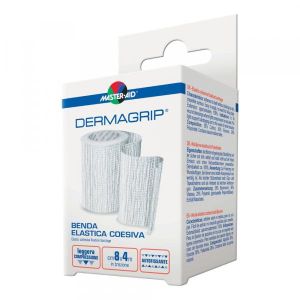 Dermagrip Benda Elastica Auto Aderente per Medicazioni i Leggero Effetto Compressivo Cm 8x4m